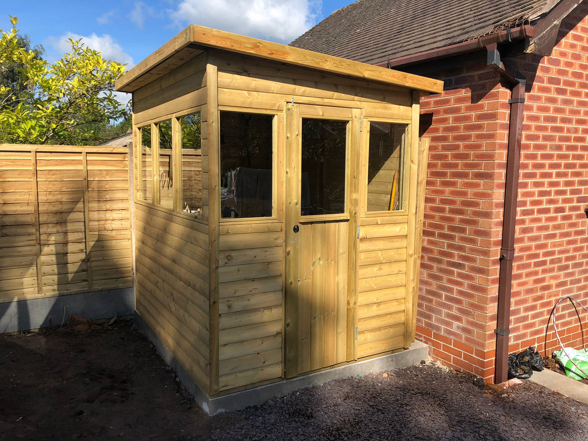 7x6 garden potting shed with glazed frontage
