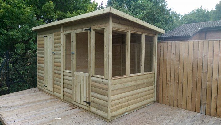 Potting shed combi with gardening area and separate storage section
