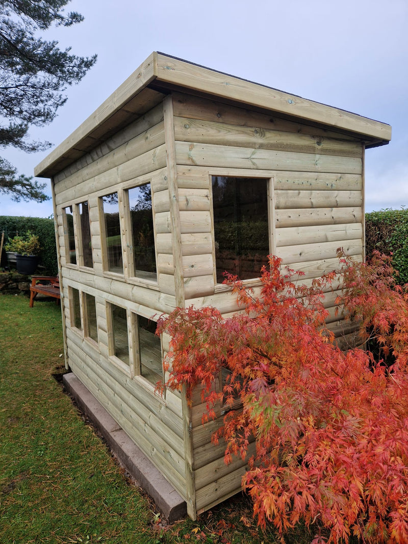 5x8 potting shed exterior with glazing