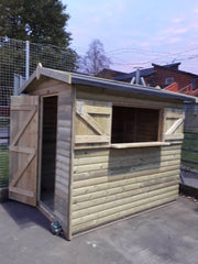 Heavy duty timber tuck shop and serving kiosk