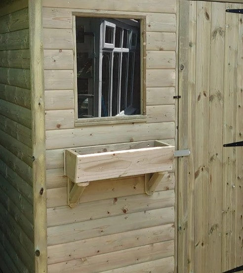 Timber window detail on heavy duty apex garden shed