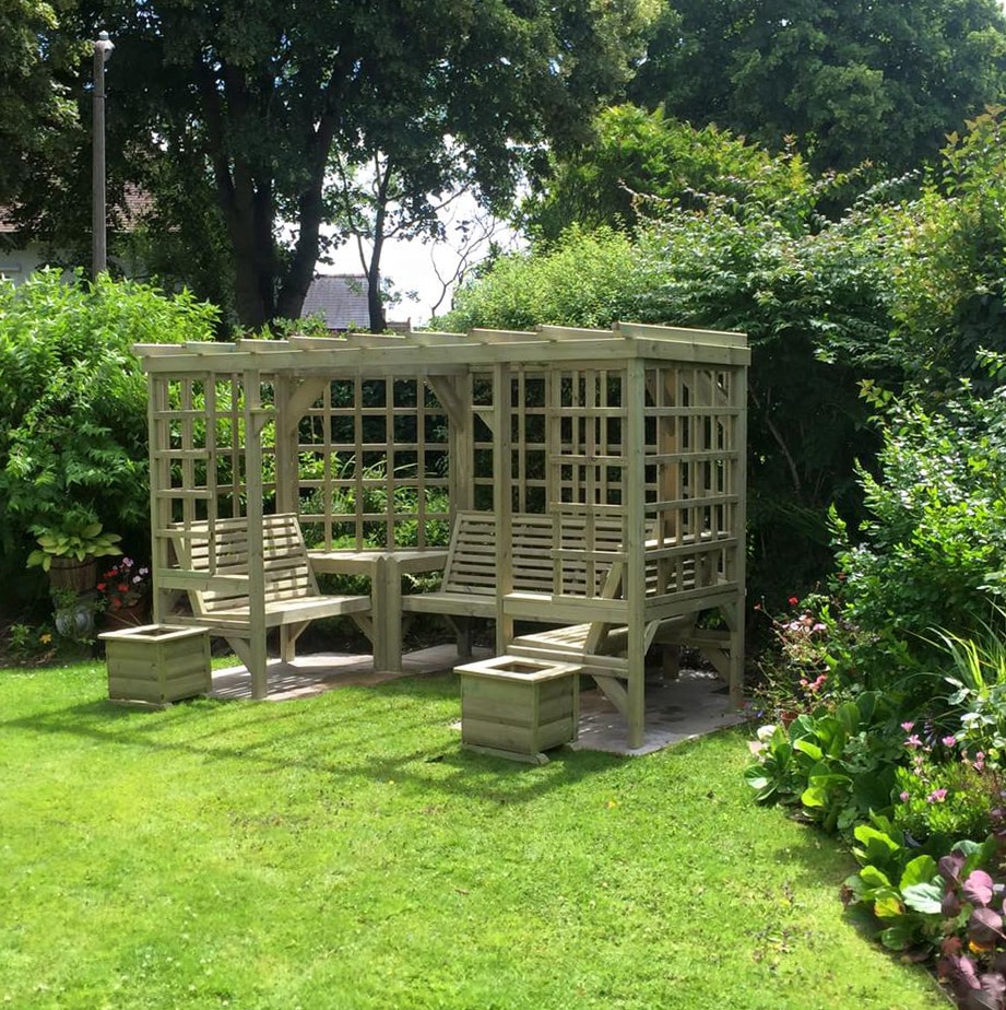 Garden arbours, wooden garden arbours, churnet valley garden furniture staffordshire